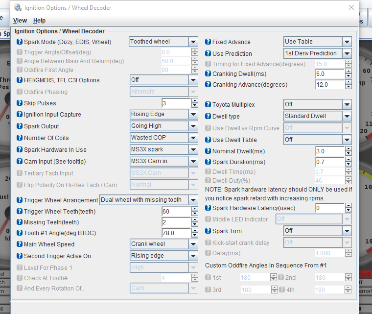 Fenster_Ignition Options / Wheel decoder